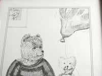 Image 4 of Framed Vintage Teddy Bears Art Print of a Drawing by Hilary Whyard, B&W, 15 1/10 x 12 1/10 ins max  