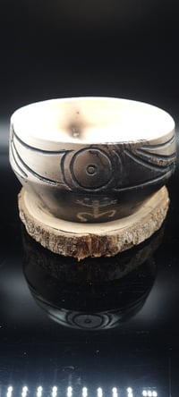 Image 3 of Traditional Taino horse hair and feather pot. 