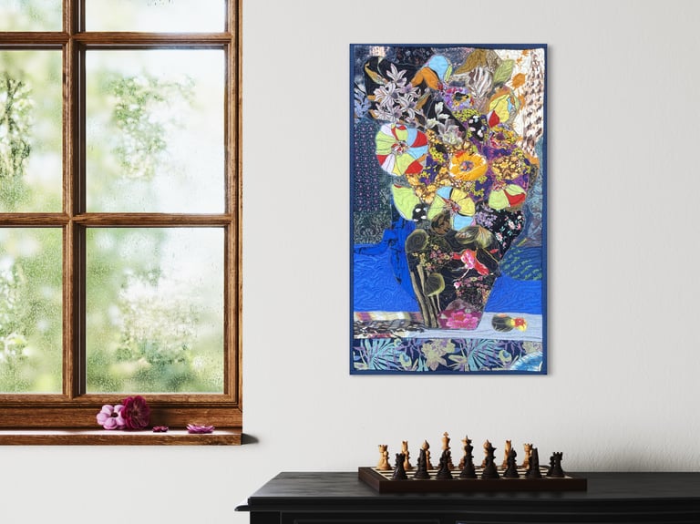 "Blue still life" - artwork for gift, 67х39 cm Image 4