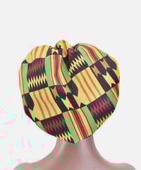 Image 3 of Hair Bonnet Satin Lined Large African Print Sleep Hat