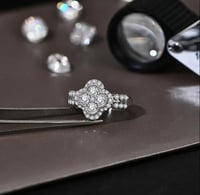 Image 3 of Moissanite Silver Clover Ring