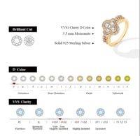 Image 4 of Moissanite Silver Clover Ring