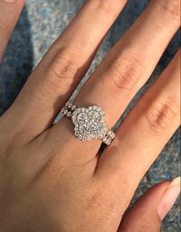 Image 2 of Moissanite Silver Clover Ring