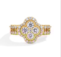 Image 1 of Moissanite Gold Clover Ring