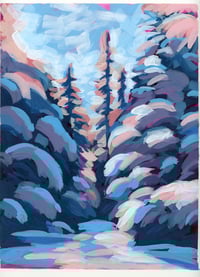 Snowy Winter Landscape Painting