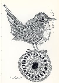 Carolina Wren Zentangle Pen & Ink