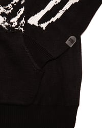 Image 2 of Skeletal Knitted Zip Up Hoodie (Black)