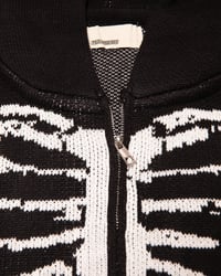 Image 3 of Skeletal Knitted Zip Up Hoodie (Black)