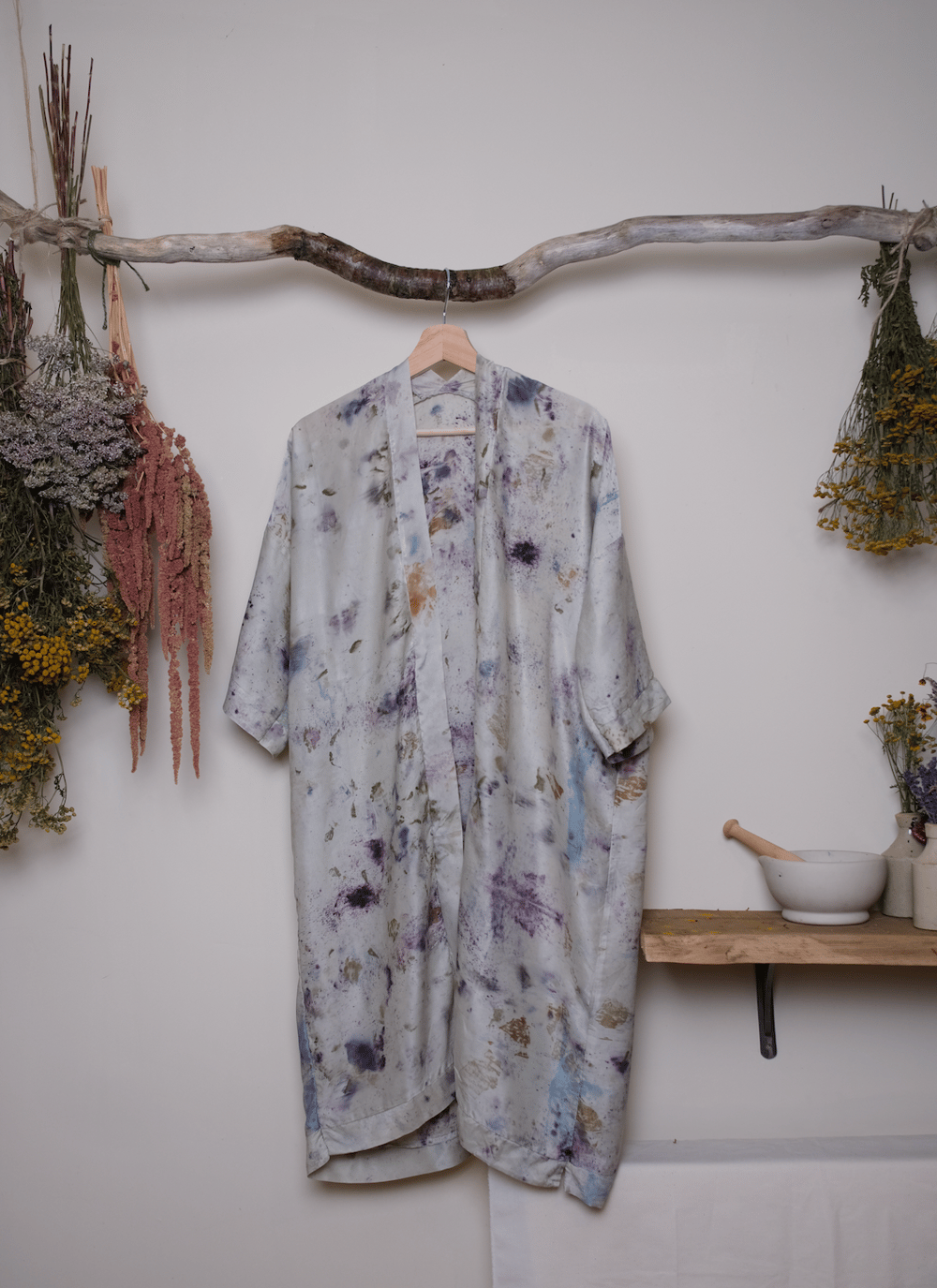 Image of Silver Mist - Silk Robe