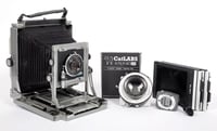 Image 1 of Toyo 4X5 metal field camera with 127mm + 210mm lenses + holders + Film #4411