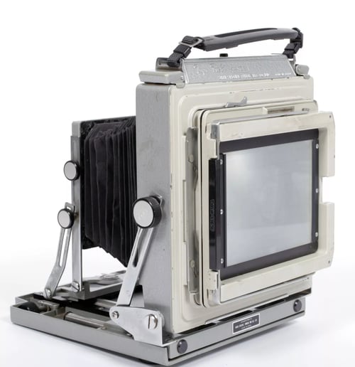 Image of Toyo 4X5 metal field camera with 127mm + 210mm lenses + holders + Film #4411