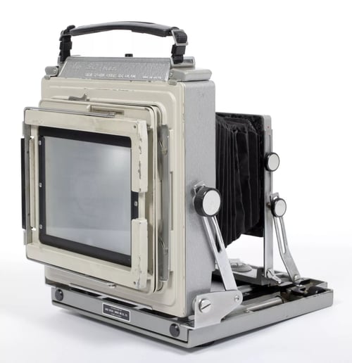 Image of Toyo 4X5 metal field camera with 127mm + 210mm lenses + holders + Film #4411