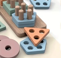 Image 5 of Colorful Wooden Sorting & Stacking Puzzle - Educational Toy for Youngsters, Enhances Color Recogniti