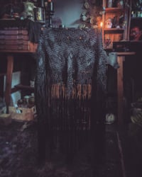 Image 3 of Black woven fringe shawl 