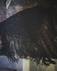 Image 4 of Black woven fringe shawl 