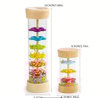 Image 1 of Wooden Rainbow Rainmaker Toy - Early Educational Sensory Musical 