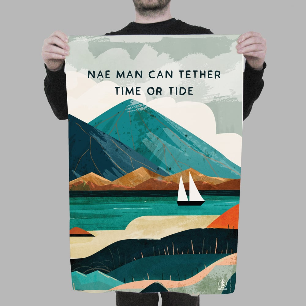 Image of 'Tether time or tide' <html> <br> </html> (Tea Towel)