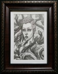 Image 2 of Amphiptere Charmer - Framed Original Graphite