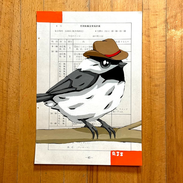 Image of Mr Chickadee / unframed original painting