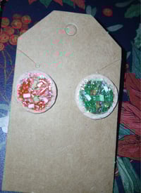 Christmas cookie earrings with  red or green icing