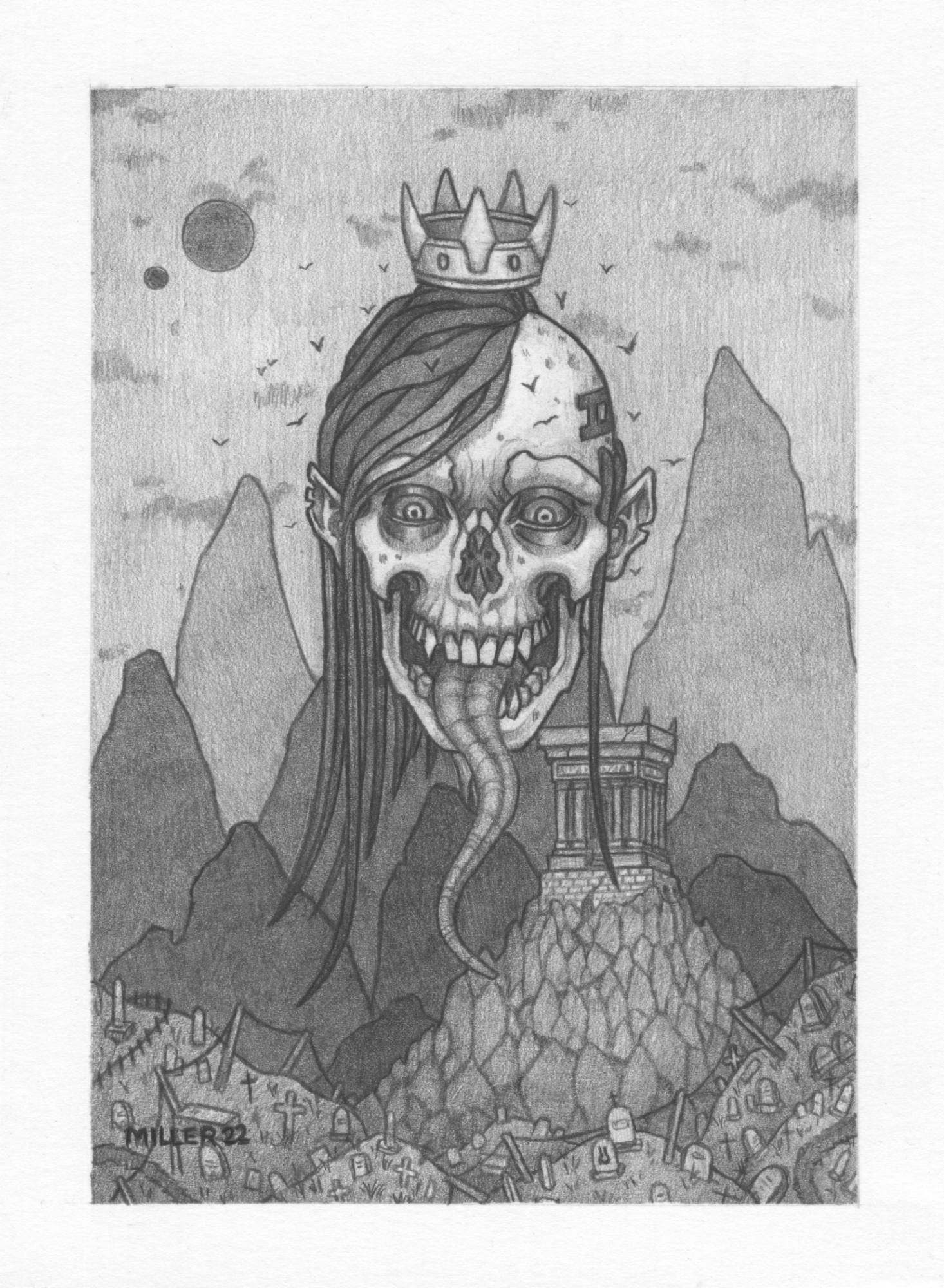 Image of Grave Eater - Framed Original Graphite