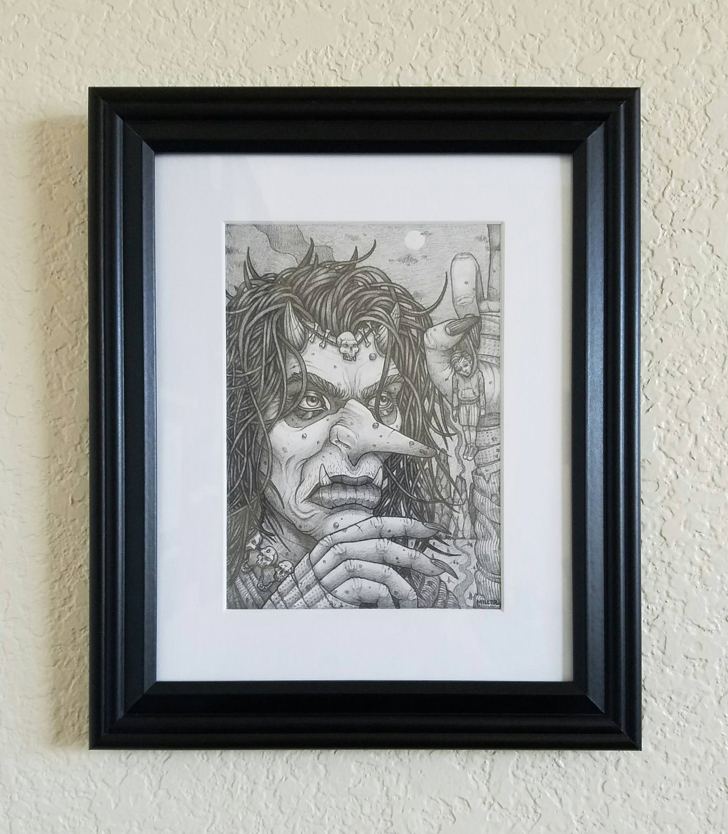 Image of Gryla - Framed Original Graphite