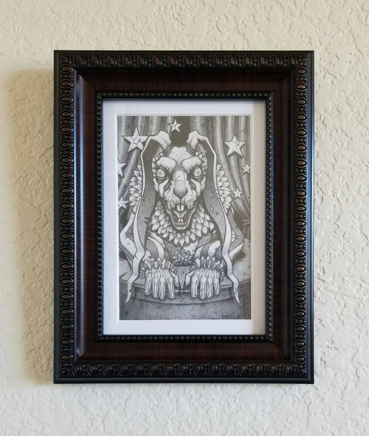 Image of Hat Trick - Framed Original Graphite