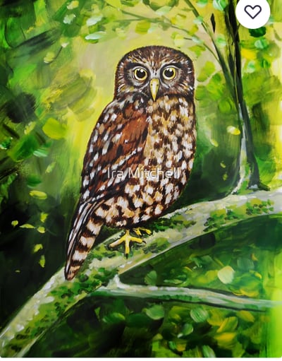 Image of Ruru Morepork, garden metal art