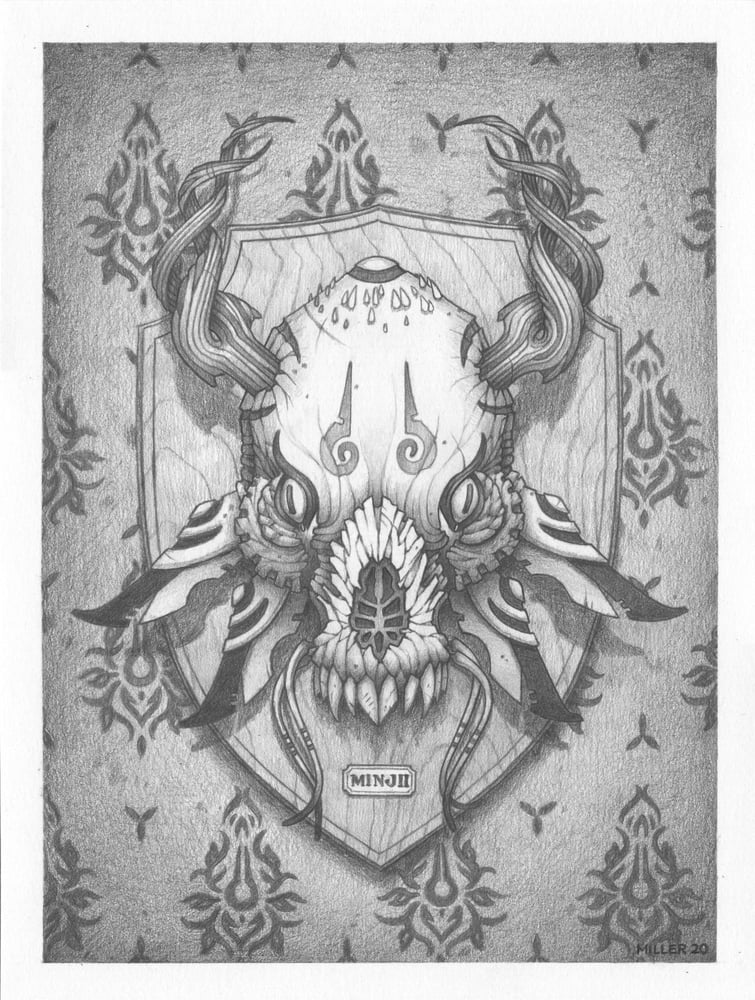 Image of Head of Minji - Framed Original Graphite