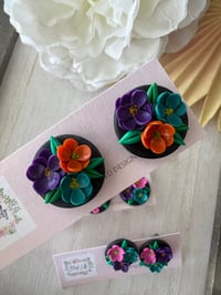 Image 3 of Elena Stud Earrings in Black