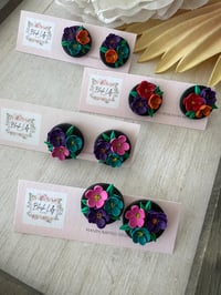 Image 2 of Elena Stud Earrings in Black