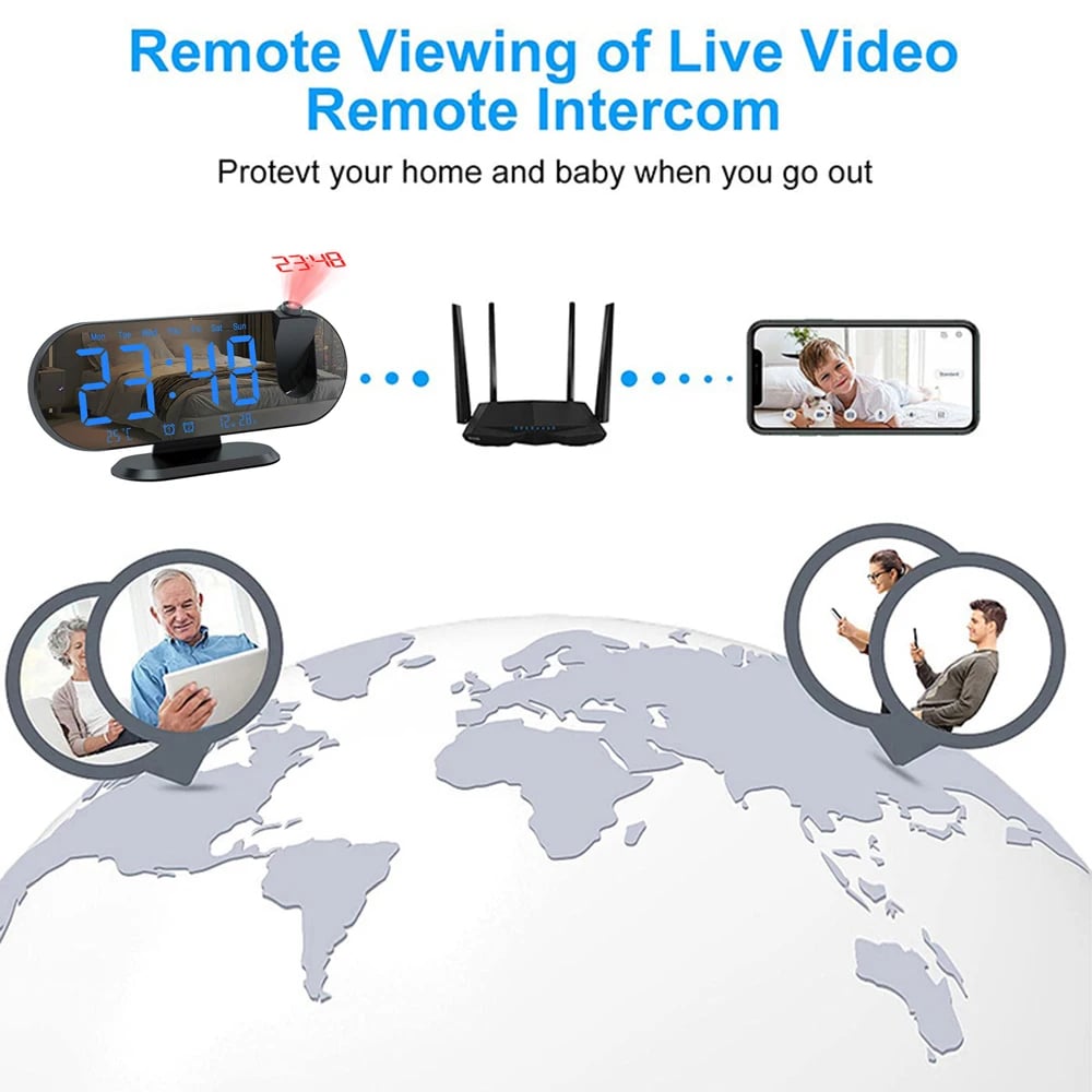 MSL 1080P High-Definition WiFi Mini Camera Secret Clock with Alarm and Motion Detection