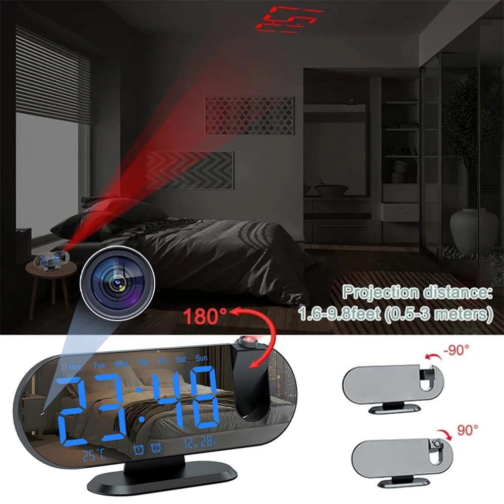 MSL 1080P High-Definition WiFi Mini Camera Secret Clock with Alarm and Motion Detection