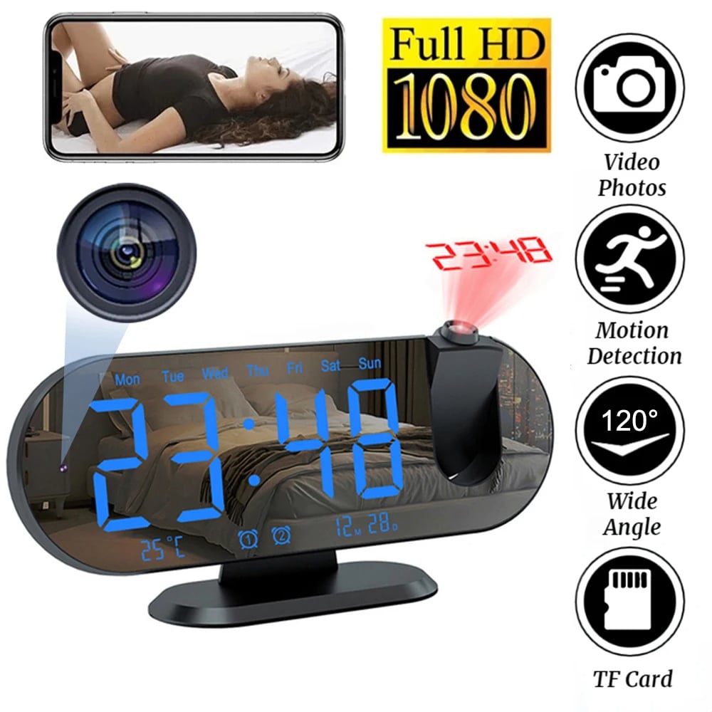 MSL 1080P High-Definition WiFi Mini Camera Secret Clock with Alarm and Motion Detection