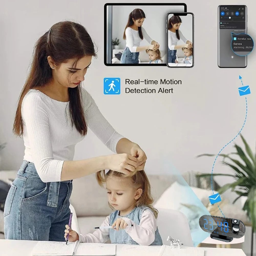 MSL 1080P High-Definition WiFi Mini Camera Secret Clock with Alarm and Motion Detection