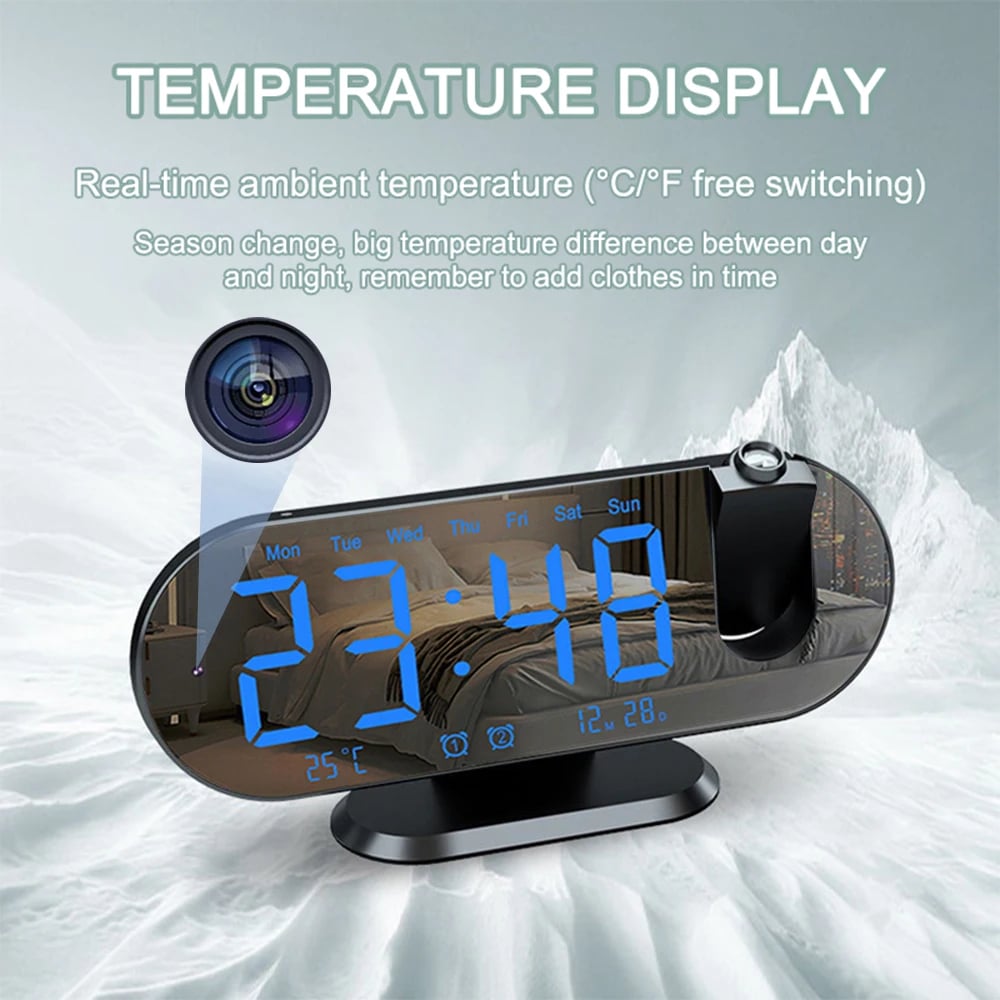 MSL 1080P High-Definition WiFi Mini Camera Secret Clock with Alarm and Motion Detection