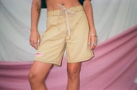 Image 3 of Classic - Mens mustard with black contrast stitch 100% cotton board short