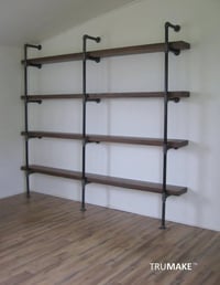 Image 5 of Industrial Wall Shelving Unit. Book Shelf. Shelving Unit. Rustic Wood Shelf. Pantry Shelving. 