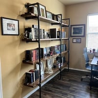 Image 4 of Industrial Wall Shelving Unit. Book Shelf. Shelving Unit. Rustic Wood Shelf. Pantry Shelving. 