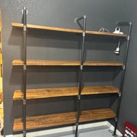 Image 7 of Industrial Wall Shelving Unit. Book Shelf. Shelving Unit. Rustic Wood Shelf. Pantry Shelving. 