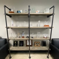 Image 13 of Industrial Wall Shelving Unit. Book Shelf. Shelving Unit. Rustic Wood Shelf. Pantry Shelving. 