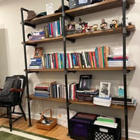 Image 20 of Industrial Wall Shelving Unit. Book Shelf. Shelving Unit. Rustic Wood Shelf. Pantry Shelving. 