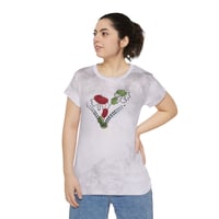 Image 2 of Hand-Drawn Bohemian Red Flowers T-Shirt – Trendy Short Sleeve Boho Chic Tee