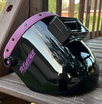 Image 1 of Purple Floral Welding Hood