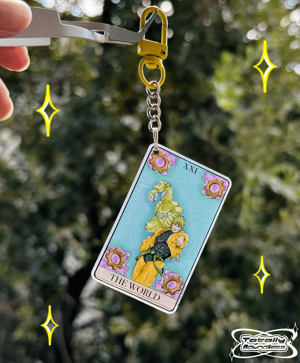 Image of Dio JJBA Tarot Keychain