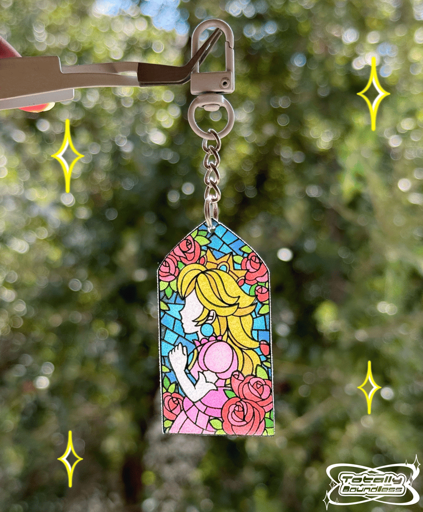 Image of Peach Stained Glass Keychain