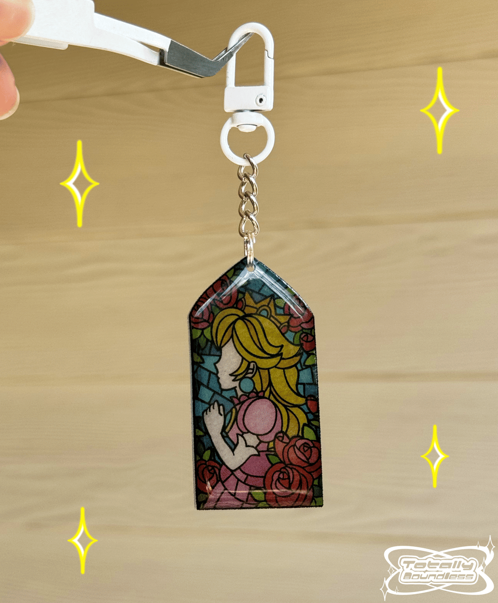Image of Peach Stained Glass Keychain