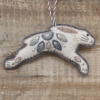 Image 1 of Leaping Hare Christmas Decoration