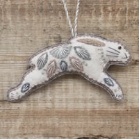 Image 1 of Leaping Winter Hare Decoration