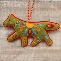 Image 1 of Folk Art Fox Decoration